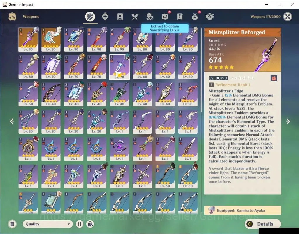 Genshin Impact Accounts Asia|AR 55|4 Limit +2(*5WEP)|Ayaka+Sign,Chasca,Kaz image 5