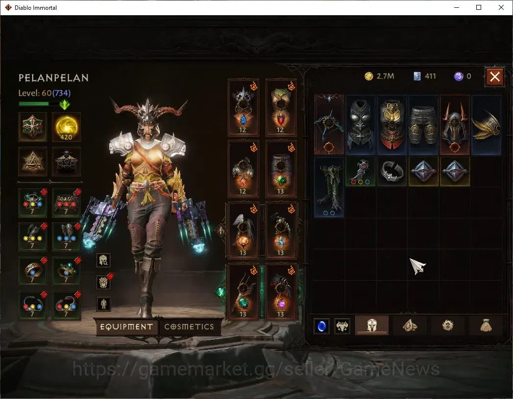 Diablo Immortal Accounts NA-Chain Of Honor|CS ON|Lv60(734)|Demon Hunter|CR  image 4