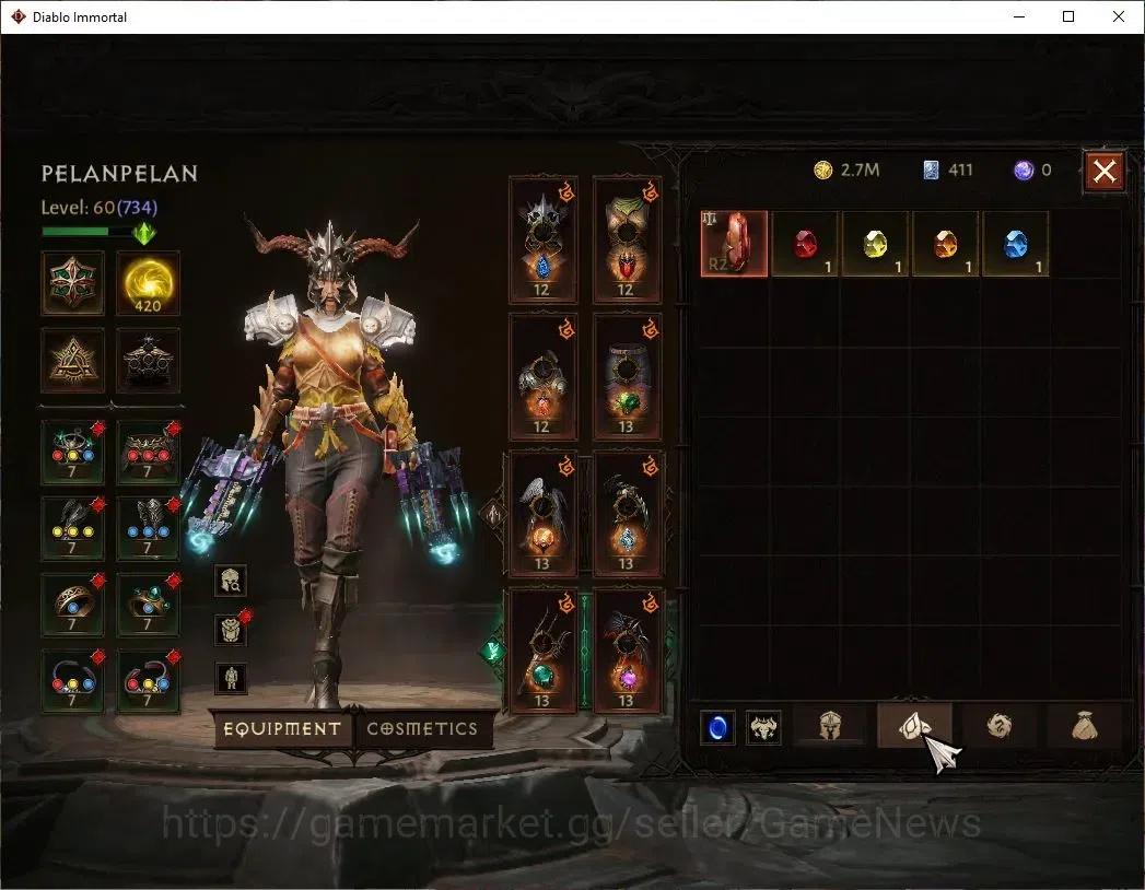 Diablo Immortal Accounts NA-Chain Of Honor|CS ON|Lv60(734)|Demon Hunter|CR  image 5