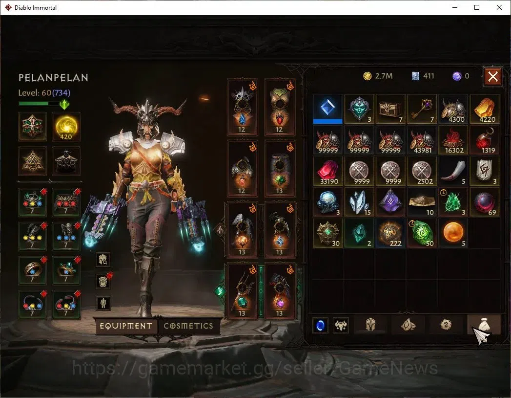 Diablo Immortal Accounts NA-Chain Of Honor|CS ON|Lv60(734)|Demon Hunter|CR  image 7