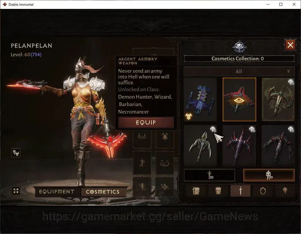 Diablo Immortal Accounts NA-Chain Of Honor|CS ON|Lv60(734)|Demon Hunter|CR  image 9