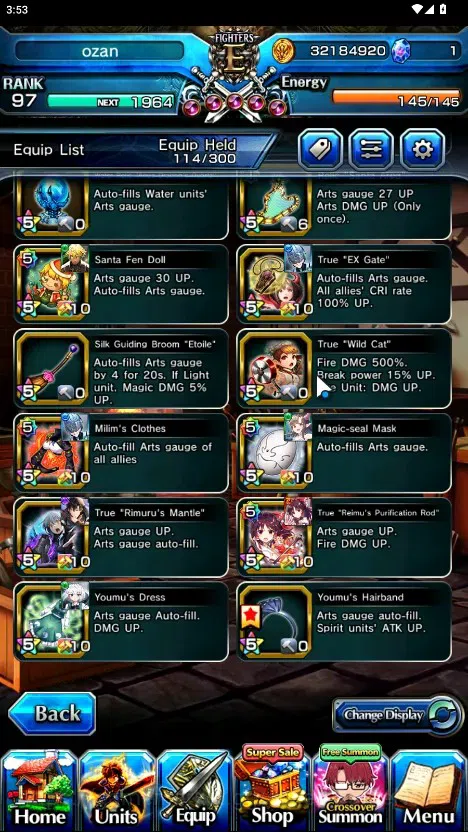 Grand Summoners Accounts End-Game Global|Rank 97|23 Ascend+7 TW|(Konpaku,2x Sung 14