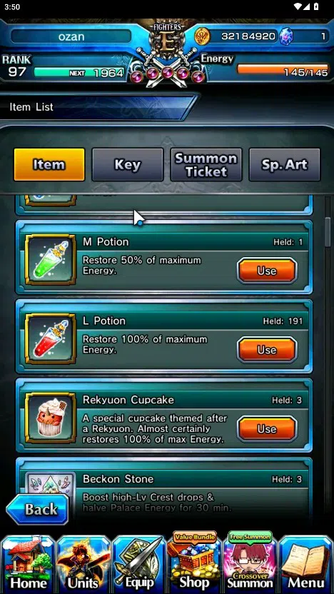 Grand Summoners Accounts End-Game Global|Rank 97|23 Ascend+7 TW|(Konpaku,2x Sung 2