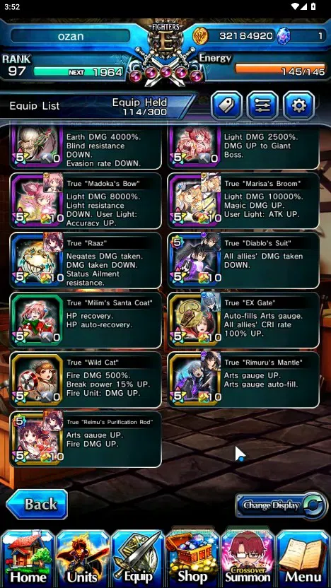 Grand Summoners Accounts End-Game Global|Rank 97|23 Ascend+7 TW|(Konpaku,2x Sung 6