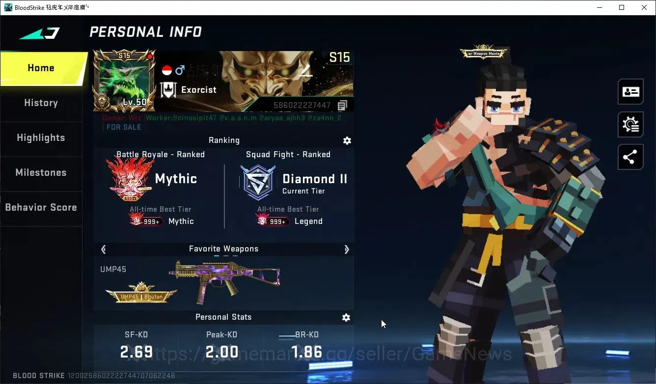 Blood Strike Accounts ASIA|MELEE TalonKnife,AXE+COLLAB Enzo-Kraken,TR MC image 2