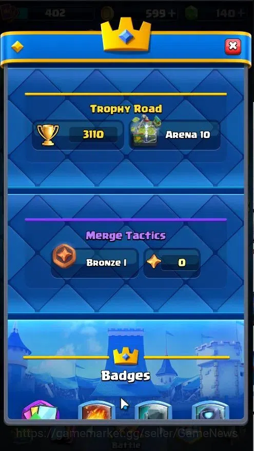 Clash Royale Accounts High-End Lv 402|TL 10|Trophy 3110|Card 50/121|1 Hero,3 EVO 4 Legend,15 Epic,11 Rare,17 Common|Take 3
