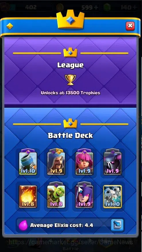 Clash Royale Accounts High-End Lv 402|TL 10|Trophy 3110|Card 50/121|1 Hero,3 EVO 4 Legend,15 Epic,11 Rare,17 Common|Take 5