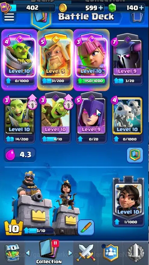 Clash Royale Accounts High-End Lv 402|TL 10|Trophy 3110|Card 50/121|1 Hero,3 EVO 4 Legend,15 Epic,11 Rare,17 Common|Take 7