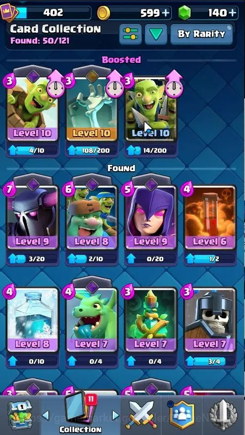 Clash Royale Accounts High-End Lv 402|TL 10|Trophy 3110|Card 50/121|1 Hero,3 EVO 4 Legend,15 Epic,11 Rare,17 Common|Take 8