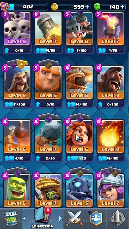 Clash Royale Accounts High-End Lv 402|TL 10|Trophy 3110|Card 50/121|1 Hero,3 EVO 4 Legend,15 Epic,11 Rare,17 Common|Take 9