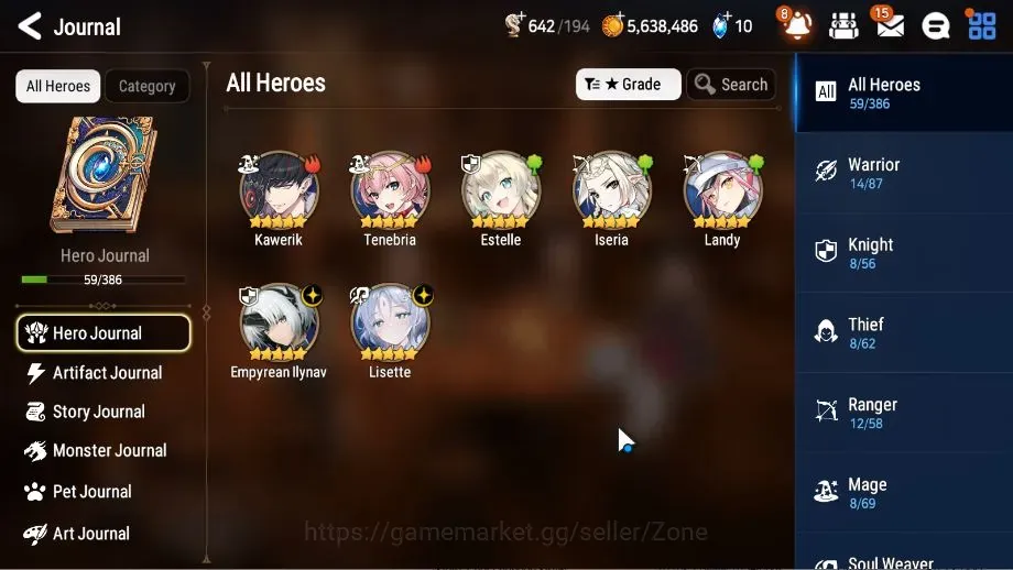 Epic Seven Accounts Starter Global|Unverif|Fresh Starter 2 ML(Lisette,Emp Ilynav)Estelle,Iseria,Kawerik|PoH+Bless ON|Theater 1