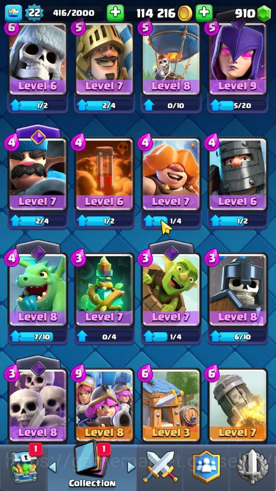 Clash Royale Accounts Starter Lvl 22|Trophy 3193|Starter Limited Skin|KTL 9|Card 66| 2 EVO 17 Epic,24 Rare,25 Common|Take 12