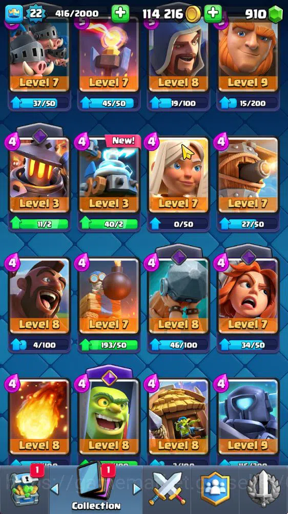 Clash Royale Accounts Starter Lvl 22|Trophy 3193|Starter Limited Skin|KTL 9|Card 66| 2 EVO 17 Epic,24 Rare,25 Common|Take 13