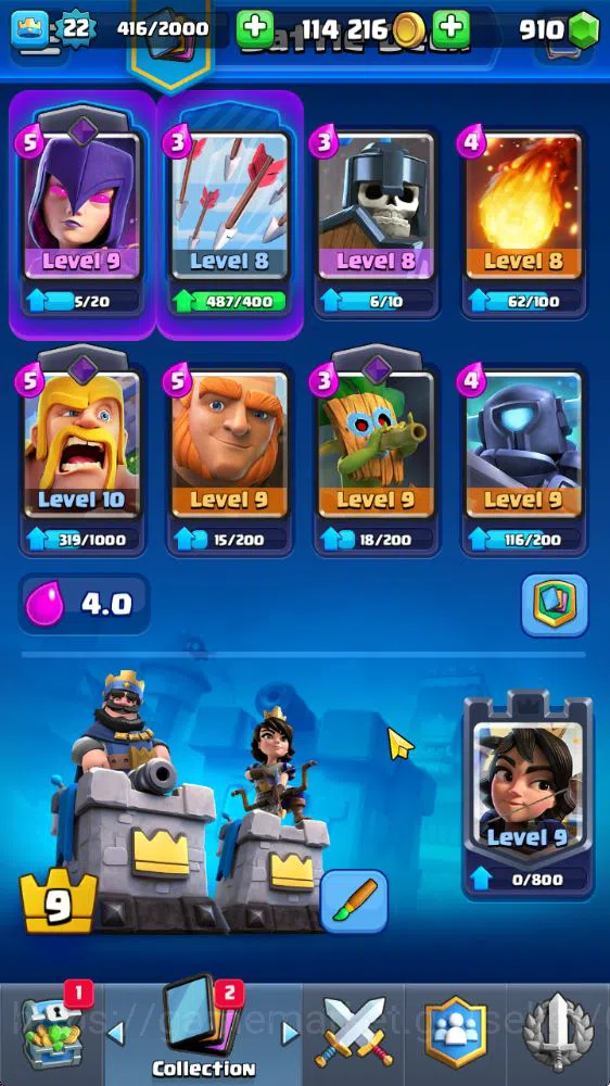 Clash Royale Accounts Starter Lvl 22|Trophy 3193|Starter Limited Skin|KTL 9|Card 66| 2 EVO 17 Epic,24 Rare,25 Common|Take 4