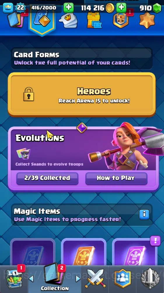 Clash Royale Accounts Starter Lvl 22|Trophy 3193|Starter Limited Skin|KTL 9|Card 66| 2 EVO 17 Epic,24 Rare,25 Common|Take 5