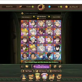 The Seven Deadly Sins: Grand Cross Accounts Others Global|576,545 Power | LR: Meliodas, Elizabeth,| Collab