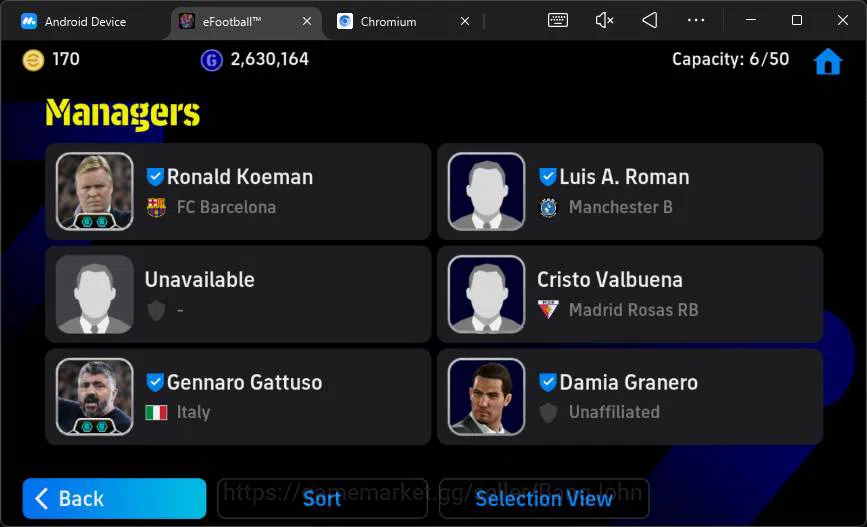 eFootball Accounts Others Power 3170|Roberto Carlos epic,Roberto Baggio epic,Hazard epic,Manlegend card,etc|Check SS|EFB904B 3