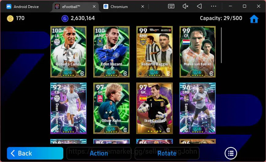 eFootball Accounts Others Power 3170|Roberto Carlos epic,Roberto Baggio epic,Hazard epic,Manlegend card,etc|Check SS|EFB904B 4