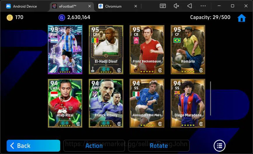 eFootball Accounts Others Power 3170|Roberto Carlos epic,Roberto Baggio epic,Hazard epic,Manlegend card,etc|Check SS|EFB904B 6
