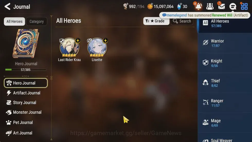 Epic Seven Accounts Starter GLOBAL UnVerif|New Era|2 ML(Lisete,LastRider Krau)+Vildred,Iseria,Landy,Etc|Poh ON|Abys F 51|730 1