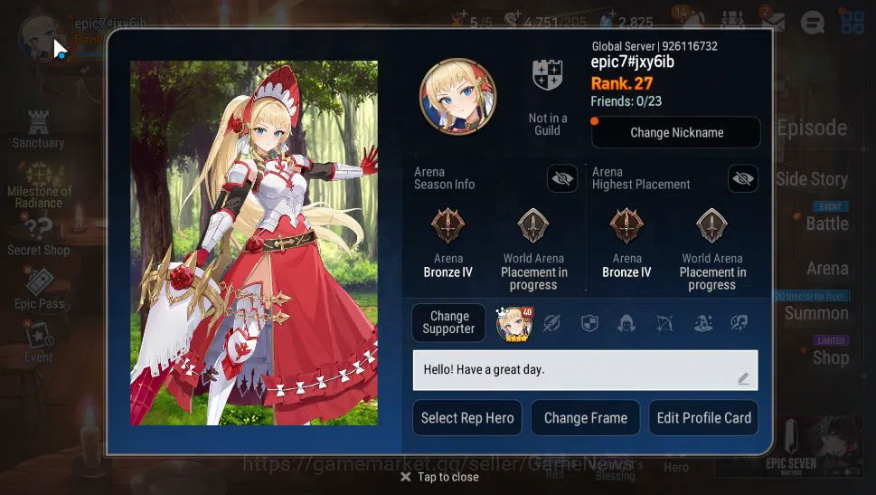 Epic Seven Accounts GLOBAL Unverif|Starter|2 ML(NM Luna, MChloe)+ Kayr image 2