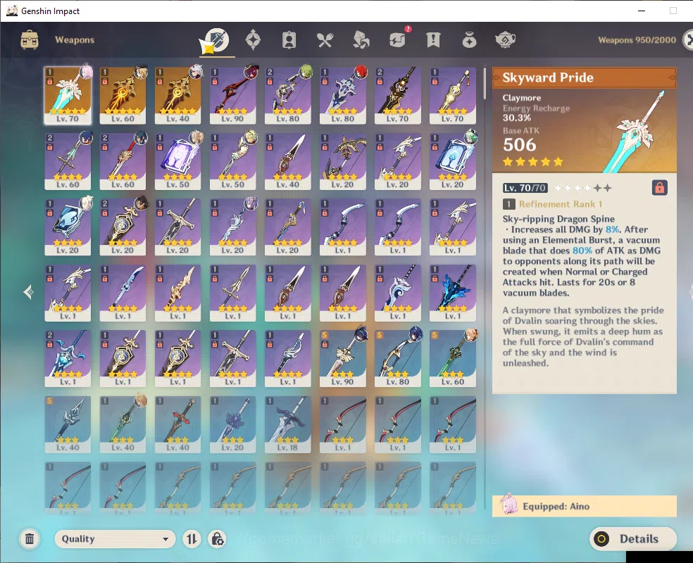 Genshin Impact Accounts ASIA|AR 55|4 Limited+3(*5Wep)|NaviaC1,Chasca,Clori image 5