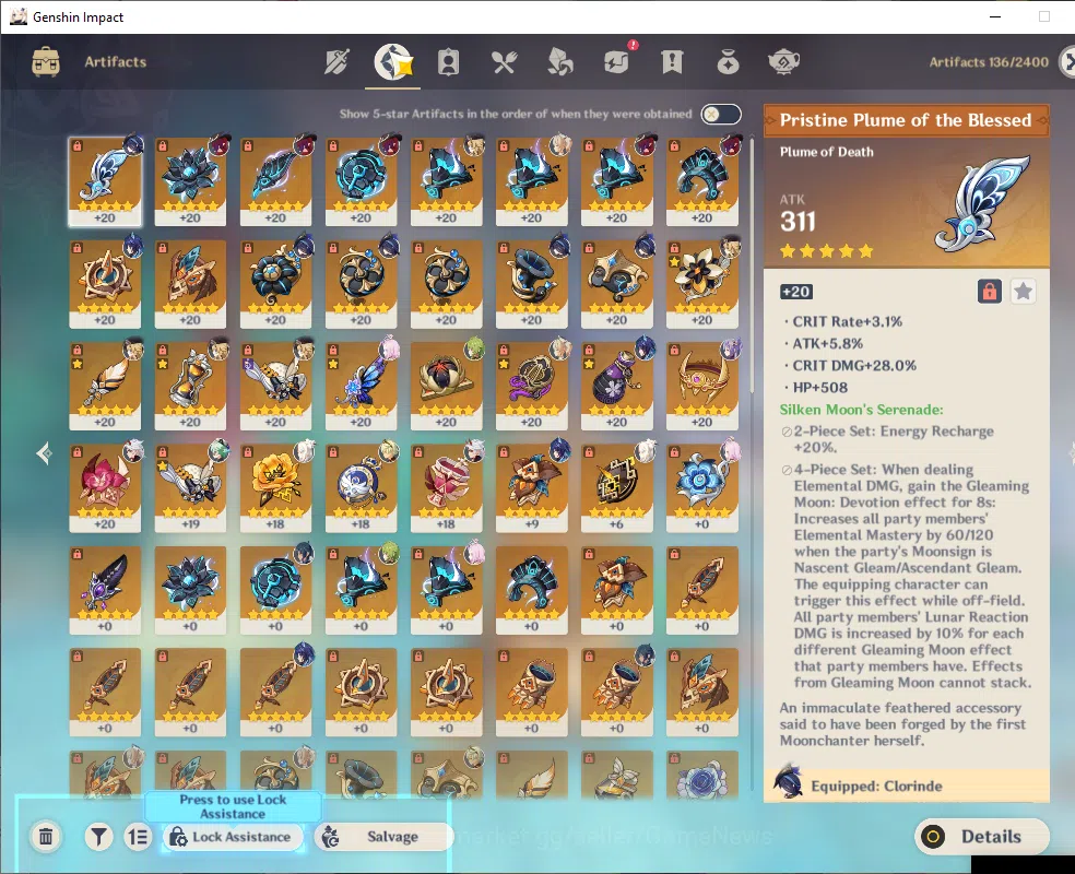 Genshin Impact Accounts ASIA|AR 55|4 Limited+3(*5Wep)|NaviaC1,Chasca,Clori image 6