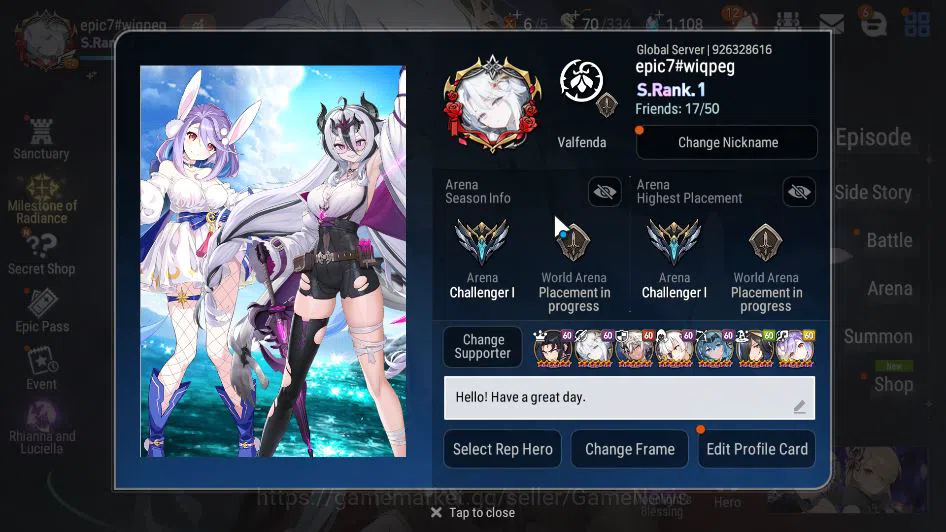 Epic Seven Accounts GLOBAL Unverif|16 ML(LOTScales,BArunka,Salome,GenR image 2