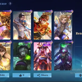 Mobile Legends: Bang Bang Accounts Collector Global|Skin 266|Renowned|Collector Natalia|PACE Fanny|LB: Tigreal,Harith|Lunar