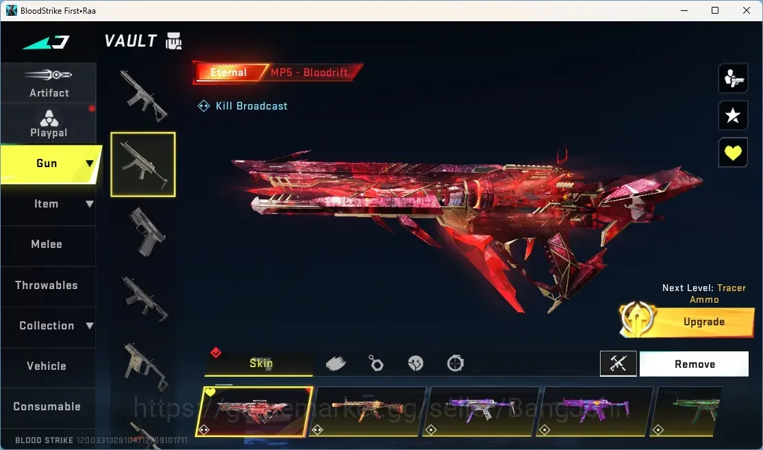 Blood Strike Accounts Others ASIA |9 Eternal Gun:MP5,D.Eagle,INP-9,AUG,Galil,QBZ95,MB2,Bizon,Thompson|4 Ultra Melee|1 EVO 1