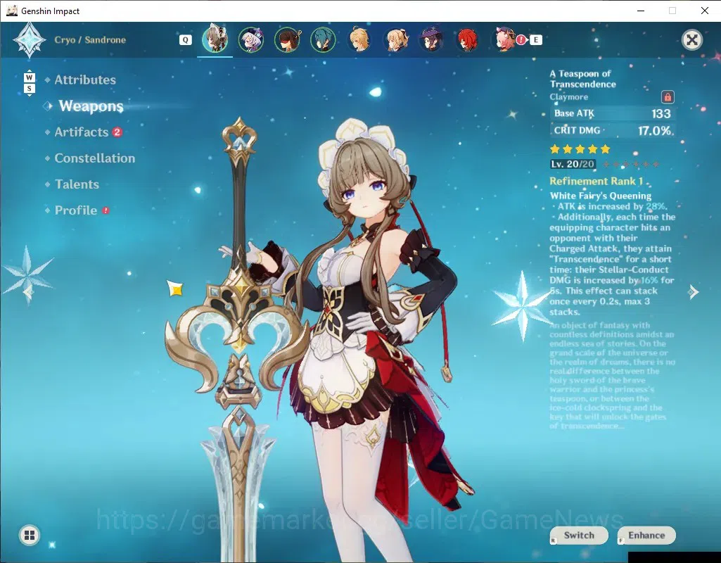Genshin Impact Accounts ASIA|AR 55| 1 Limited + 2(*5 Weapon)| Sandrone C2+ image 4