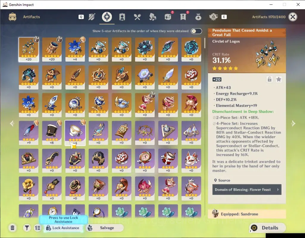 Genshin Impact Accounts ASIA|AR 55| 1 Limited + 2(*5 Weapon)| Sandrone C2+ image 6