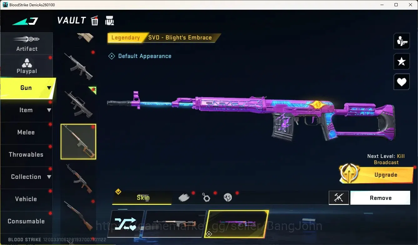 Blood Strike Accounts High-End ASIA|1 Eternal Gun:QBZ95-Whisper|1 Limited:Origin-12|1 Ultra & 6 Legendary Gun|1 10