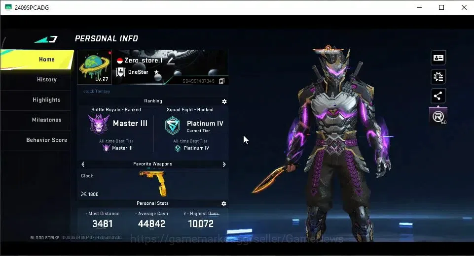 Blood Strike Accounts Collab Skin ASIA|ULTRA Melee Kukri-Nexora|Collab 7DS[M700-Elizabeth]|3 ULTRA[ZERO,AUG,Origin-12]|10 2