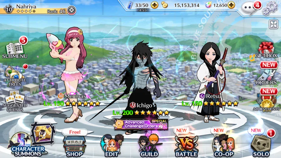 Bleach: Brave Souls Accounts Others GLOBAL]12K Orb+Fresh All Story|Ichigo9thAnniv,MeninasSwimSuit,UnohanaBraveVersEtc|KlabID