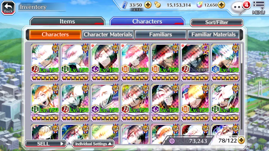 Bleach: Brave Souls Accounts Others GLOBAL]12K Orb+Fresh All Story|Ichigo9thAnniv,MeninasSwimSuit,UnohanaBraveVersEtc|KlabID 6