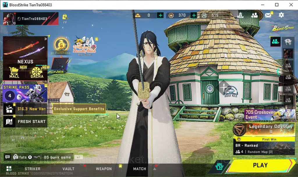 Blood Strike Accounts ASIA|Starter|Melee Collab BLEACH Zanpakuto-Sodenos image 1