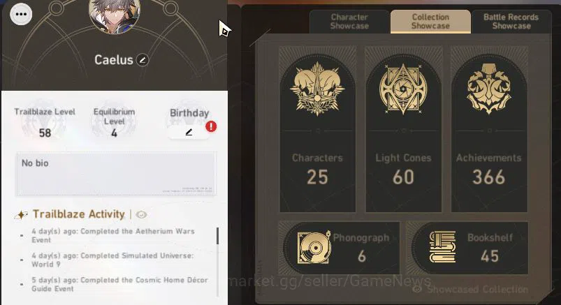 Honkai Star Rail Accounts Asia|TL 58|5 Limited| [Saber E1,Cerydra]+Sign,Kafk image 3