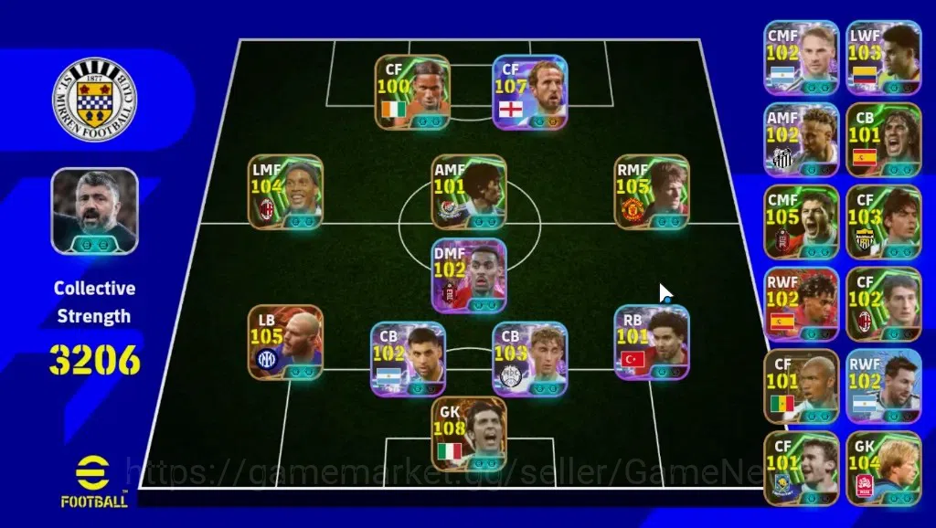 eFootball Accounts Legends & Iconic Players Android|Big Time Gianluigi Buffon,F Dimarco|Show Time Hary Kane,D Huijsen,C 1