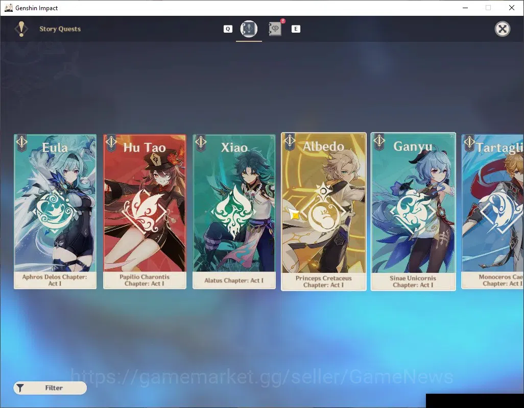 Genshin Impact Accounts Mid Game ASIA|AR 56|Sandrone Prem Team|4 Limited|Ganyu,Xiao,Yae Miko|2 Standart(Jean,Dehya)MC 19