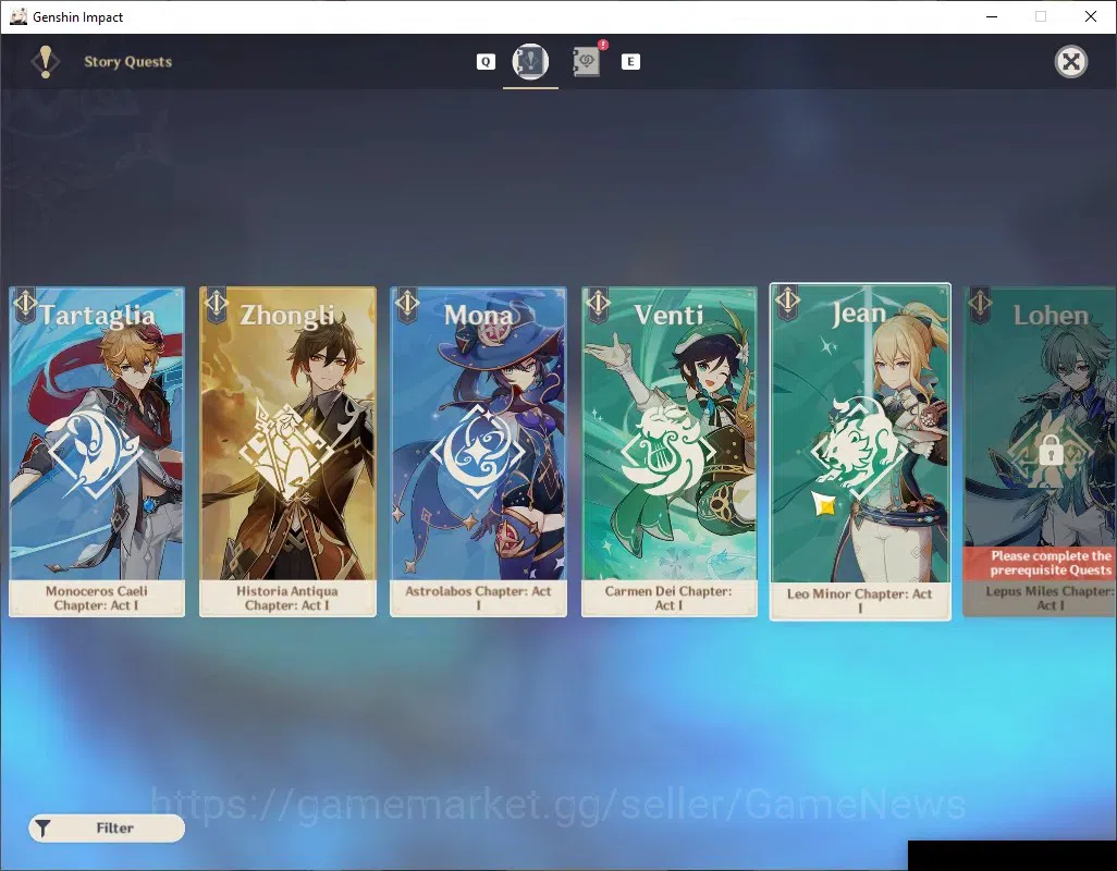 Genshin Impact Accounts Mid Game ASIA|AR 56|Sandrone Prem Team|4 Limited|Ganyu,Xiao,Yae Miko|2 Standart(Jean,Dehya)MC 20
