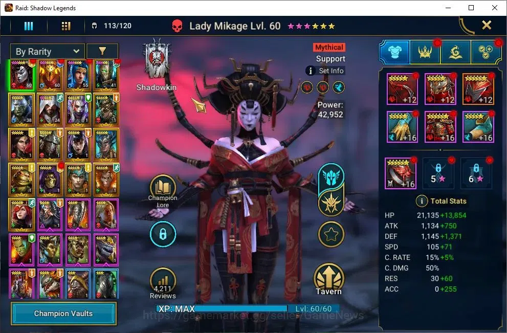 Raid: Shadow Legends Accounts Mid-Game Lv 26|679K Power|1 Mythical (Lady Mikage)|16 3