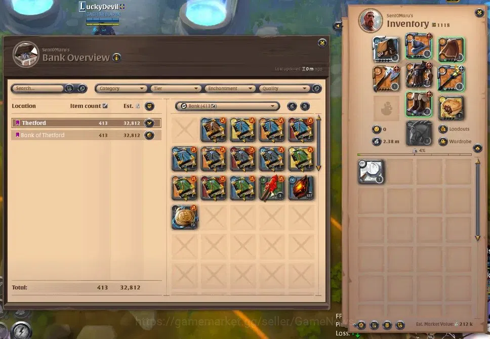 Albion Online Accounts ASIA | 3M Total Fame - 2,38M Silver | T8 Fiber Har image 2