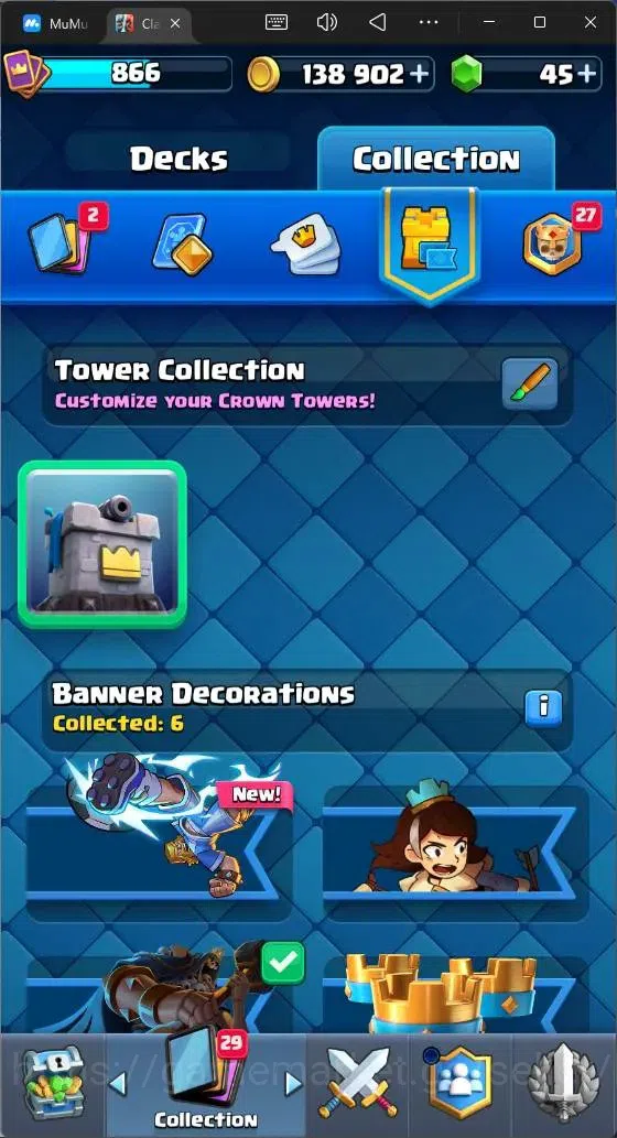 Clash Royale Accounts Midgame Global |CL 866|KTL 11|Trophy 6206|96 Cards| 3 Champ|1 Hero|5 Evo|Arena 17|138k Gold|45 Gems 12