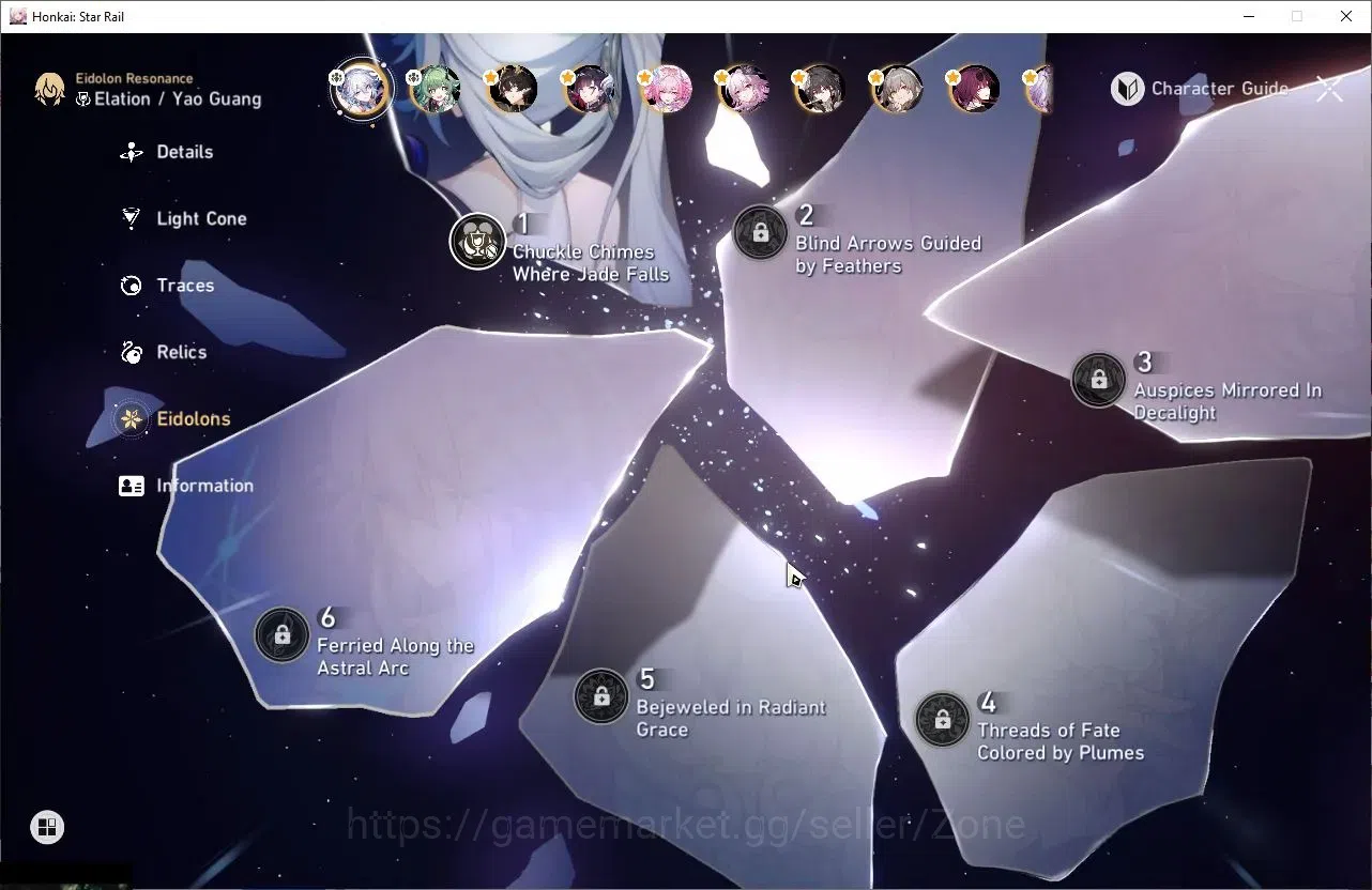 Honkai Star Rail Accounts Others ASIA|TL70|18 Limited |Premium Team Elation (SW999, Sparxie, Yao Guang, HuoHuo,) DOT Pream 3