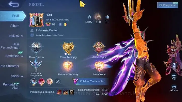 Mobile Legends: Bang Bang Accounts Global | Prime Claude, CC Natalia, KOF Karina, VEN image 17