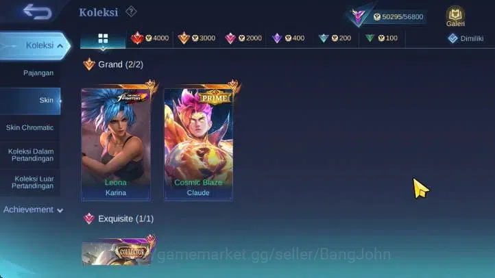 Mobile Legends: Bang Bang Accounts Global | Prime Claude, CC Natalia, KOF Karina, VEN image 8