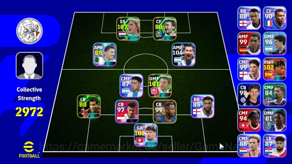 eFootball Accounts Others Android|Power 2972|4 Epic Johan Cruyff,Mark Van Bommel,Serginho,Andriy Shevchenko|5 ShowTime 1
