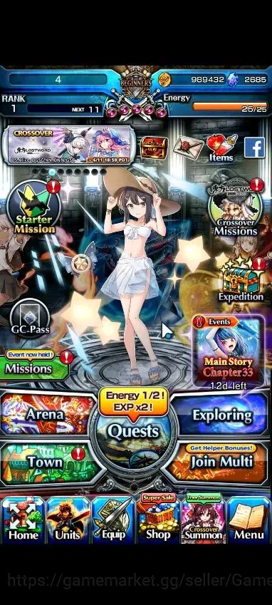 Grand Summoners Accounts Global|2685 cc Ready Gacha|Rank 1|2 Ascend| Summer image 1