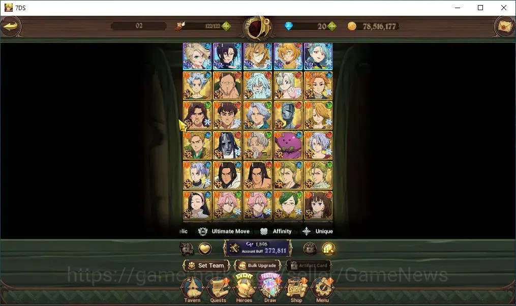 The Seven Deadly Sins: Grand Cross Accounts Asia|272K CC|1LR+5 UR|Elizabeth,Nemesis Meliodas,M image 5